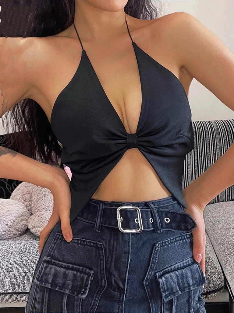 Abdieso Chic Backless Sexy Bandage Women Crop Top Streetwear 2022 Sleeveless Summer Halter Y2k Tops Party Tanks Camis Black Club
Abdieso Chic Backless Sexy Bandage Women Crop Top Streetwear 2022 Sleeveless Summer Halter Y2k Tops Party Tanks Camis Black Club