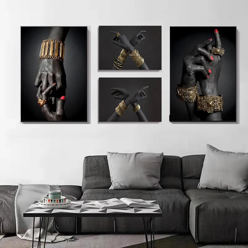 Black Hand Red Nail Polish Posters Gold Bracelet Wall Art African Canvas Painting Picture for Living Room Decoration Home Decor
Black Hand Red Nail Polish Posters Gold Bracelet Wall Art African Canvas Painting Picture for Living Room Decoration Home Decor