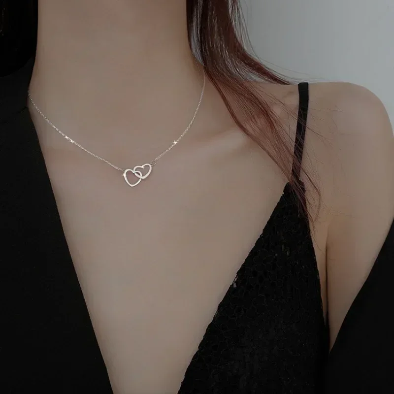 2023 Double Heart Pendant Necklace for Women Couple Choker Gold Silver Color Chain Wedding Party Friends Jewelry Gift
2023 Double Heart Pendant Necklace for Women Couple Choker Gold Silver Color Chain Wedding Party Friends Jewelry Gift