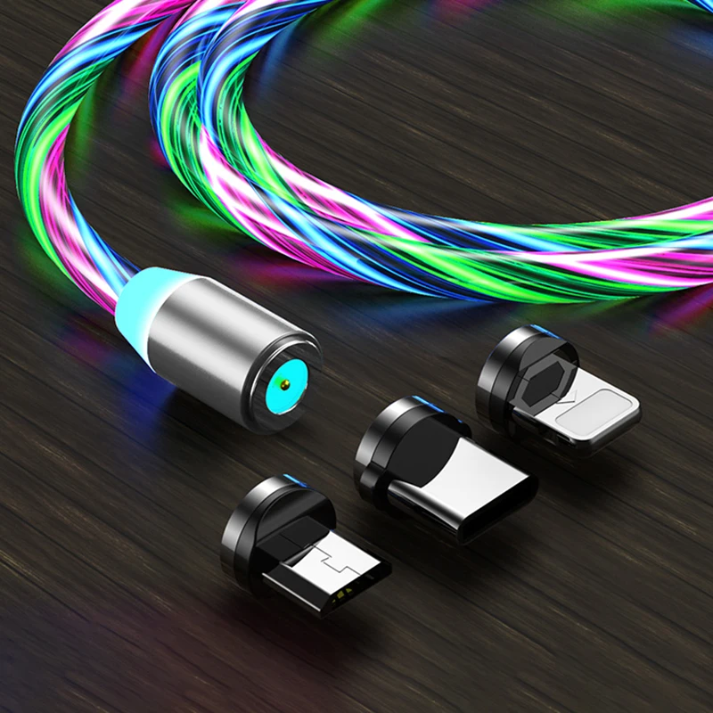 Magnetic Charging Cable Flow Luminous Mobile Phone Cable Lighting Charger Wire For Samsung Xiaomi iPhone Micro USB Type C Glow
Magnetic Charging Cable Flow Luminous Mobile Phone Cable Lighting Charger Wire For Samsung Xiaomi iPhone Micro USB Type C Glow