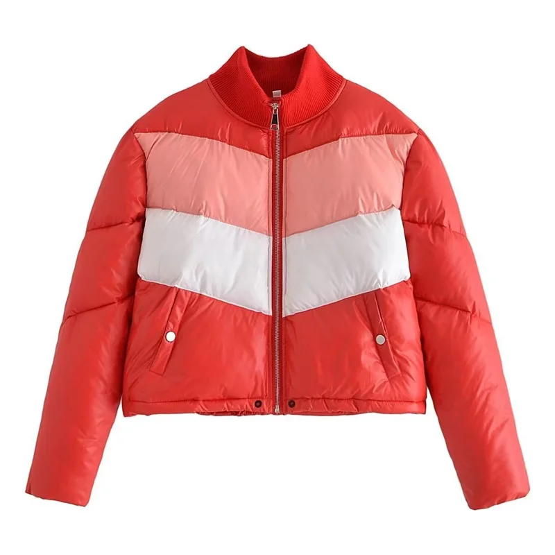Women's Winter Jacket Short Cotton Padded Coat PU Leather Fabric Patchwork Color Thick Warm Tops Fashion Lady Sweet Outerwear
Women's Winter Jacket Short Cotton Padded Coat PU Leather Fabric Patchwork Color Thick Warm Tops Fashion Lady Sweet Outerwear
