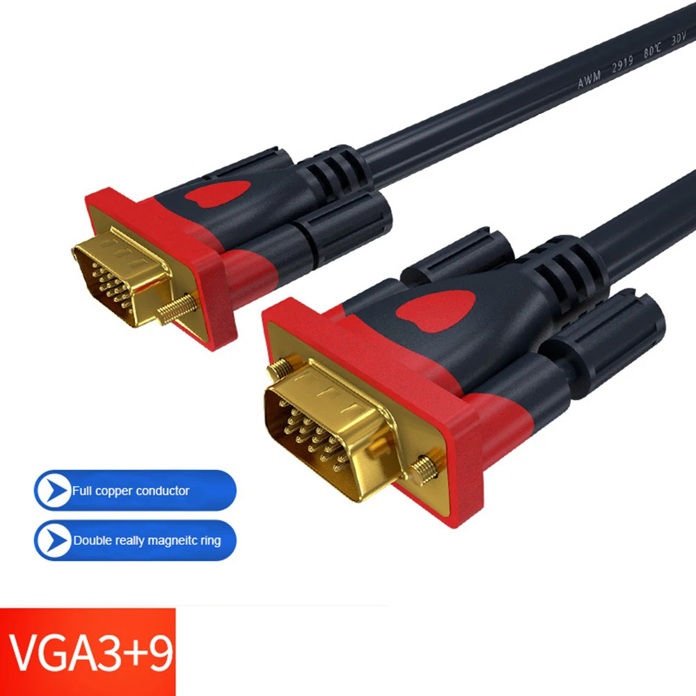 VGA Cable 1080P HD Male To Male Bold VGA to VGA Extension Cable Cord for Computer PC Laptop Projector HDTV Monitor Notebook
VGA Cable 1080P HD Male To Male Bold VGA to VGA Extension Cable Cord for Computer PC Laptop Projector HDTV Monitor Notebook