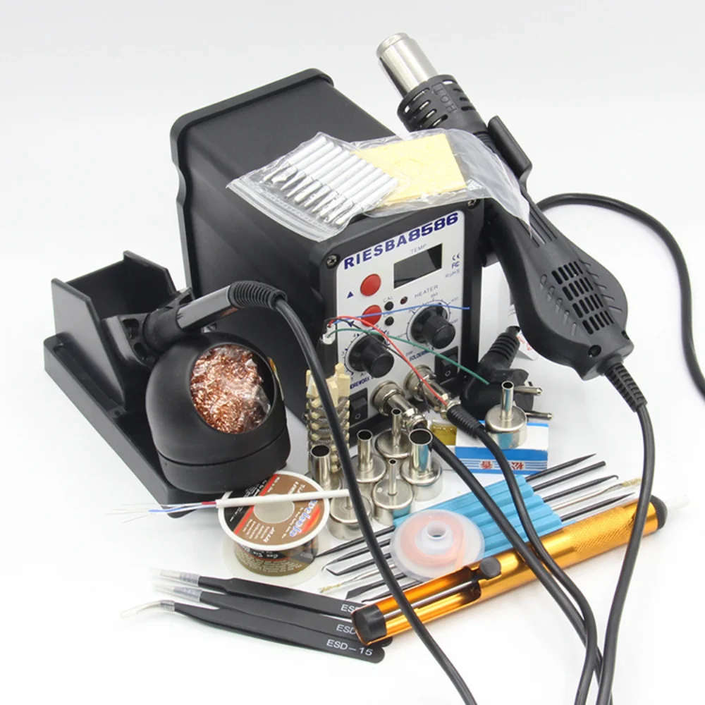 Professional 2 in 1 SMD Rework and Soldering Iron Station with Hot Air Gun Air Conversion Soldering Kit 700W Soldering Station
Professional 2 in 1 SMD Rework and Soldering Iron Station with Hot Air Gun Air Conversion Soldering Kit 700W Soldering Station