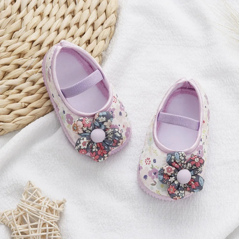 

Charming Korean Flower Princess Baby Girl Shoes - Newborn Soft Soled Walking Shoes, Ages 0-8 Months