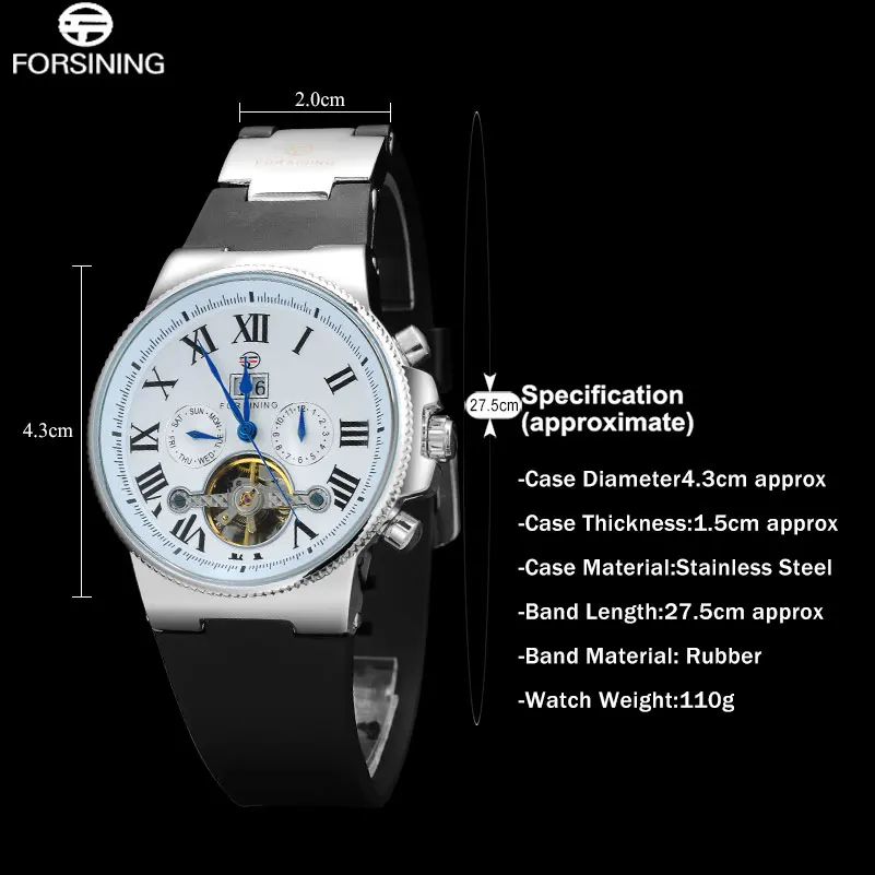 FORSINING 2023 Мужские механические Tourbillion автоматические часы люксовый бренд Модные Повседневные часы с календарем из розового золота Резиновые наручные часы
FORSINING 2023 Мужские механические Tourbillion автоматические часы люксовый бренд Модные Повседневные часы с календарем из розового золота Резиновые наручные часы