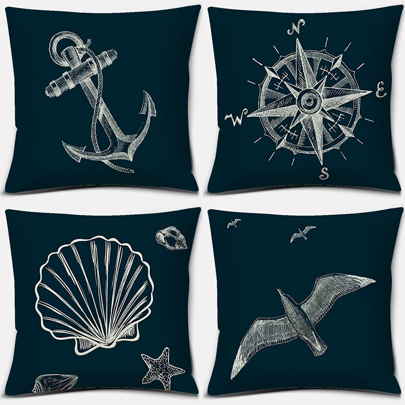 

Anchor nautical series printed square home decoration pillowcase (45cm * 45cm)