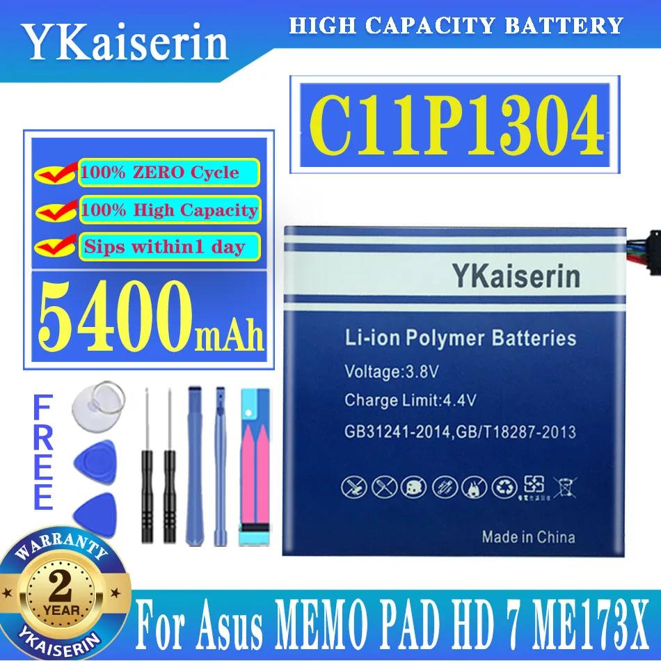 

5400mAh C11P1304 Replacement Tablets Battery For Asus MEMO PAD HD 7 ME173X HD7 ME173 K00B Batteries Bateria + Track NO