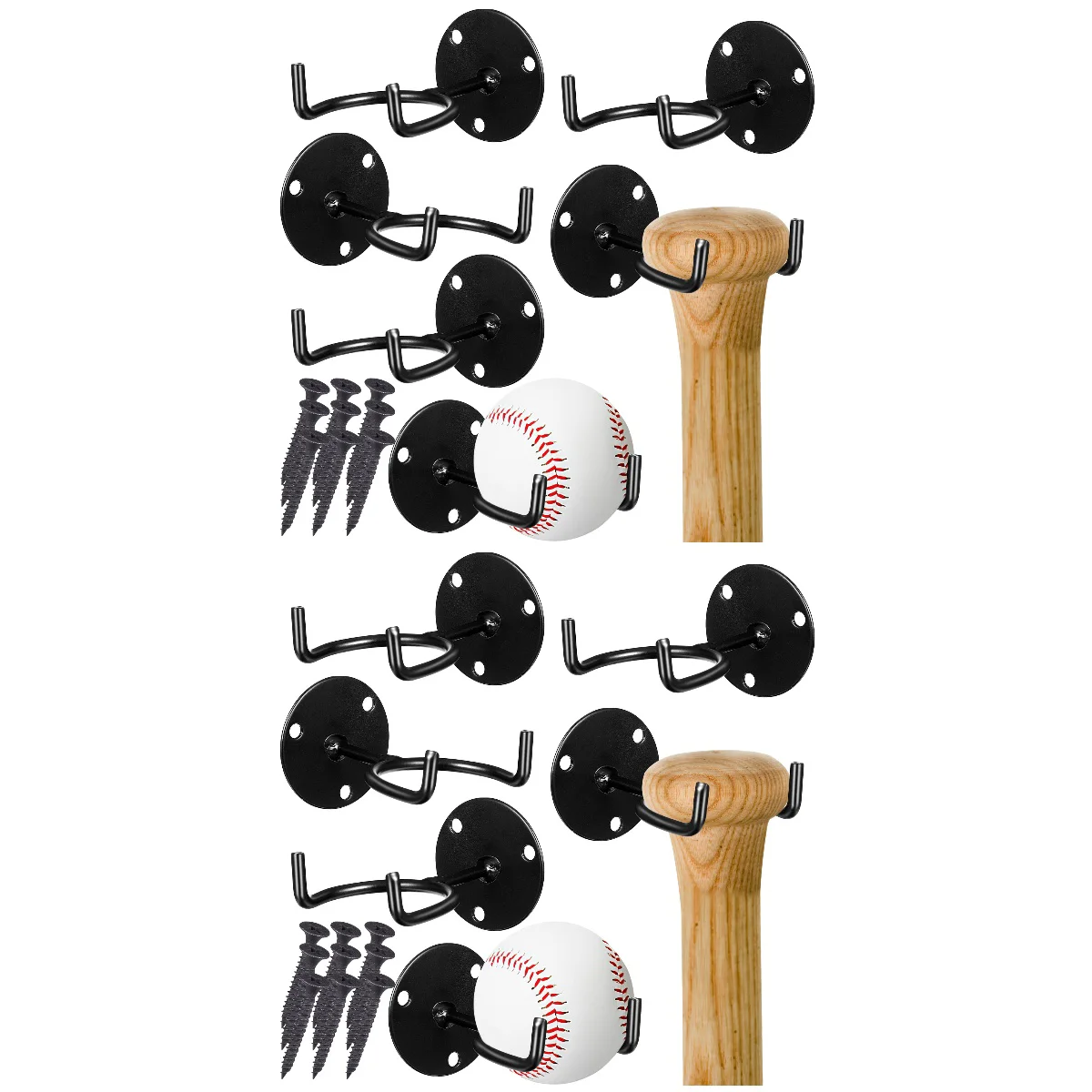 12 Pcs Wall Mounted Multipurpose Iron Baseball Bat Hangers Baseball Bat Brackets Baseball Bat Holders
12 Pcs Wall Mounted Multipurpose Iron Baseball Bat Hangers Baseball Bat Brackets Baseball Bat Holders