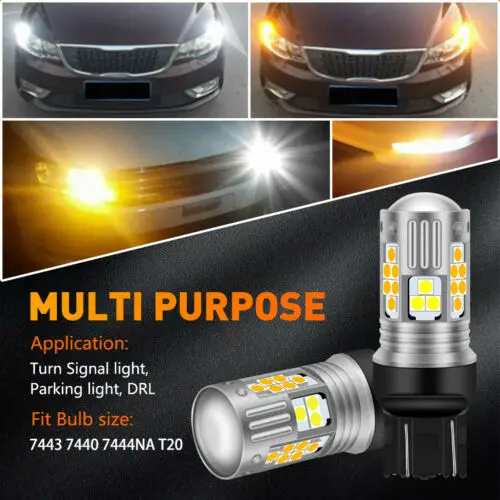 2X 7443 7440 7444 Led Turn Signal Switchback White/Amber Drl Parking Light Bulbs
2X 7443 7440 7444 Led Turn Signal Switchback White/Amber Drl Parking Light Bulbs