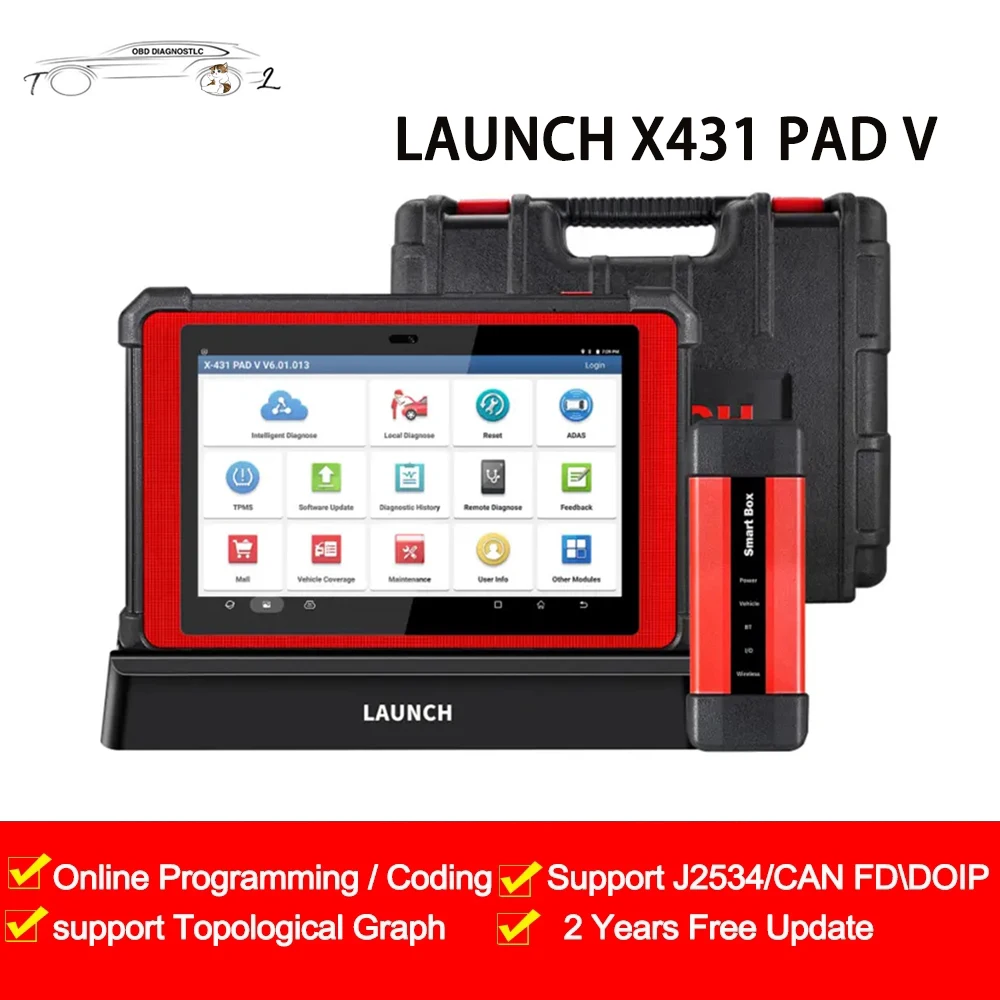 Original Launch X431 Pad V OBD2 Auto Diagnostic Tool 2 Years Free Update Software Key ECU Programming Scan Tool Car Code Reader
Original Launch X431 Pad V OBD2 Auto Diagnostic Tool 2 Years Free Update Software Key ECU Programming Scan Tool Car Code Reader