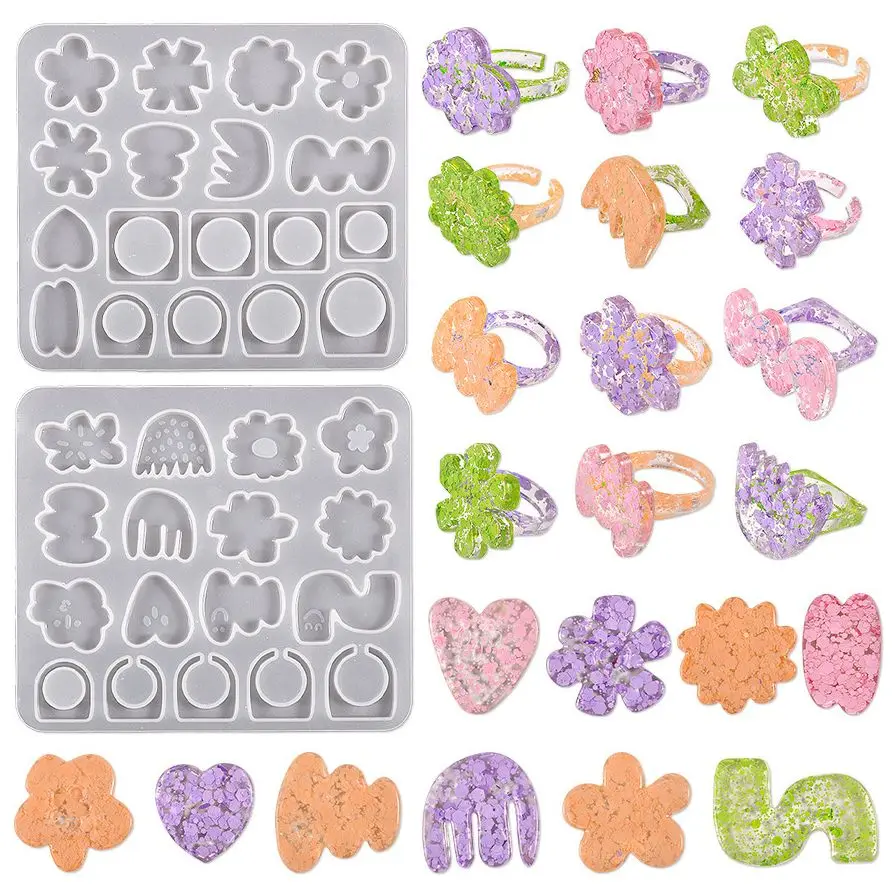 Resin Ring Mold for Epoxy Resin Funny Flower Rings Resin Molds Silicone Kawaii Shape Cute Series for DIY Crafts Jewelry Making
Resin Ring Mold for Epoxy Resin Funny Flower Rings Resin Molds Silicone Kawaii Shape Cute Series for DIY Crafts Jewelry Making