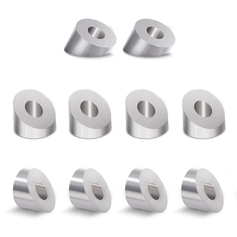 10Pack 30 Degree Stainless Steel Angle Beveled Washer,1/4 Inch/6.6Mm 30 Degree Washer For Cable Railing Kit
10Pack 30 Degree Stainless Steel Angle Beveled Washer,1/4 Inch/6.6Mm 30 Degree Washer For Cable Railing Kit