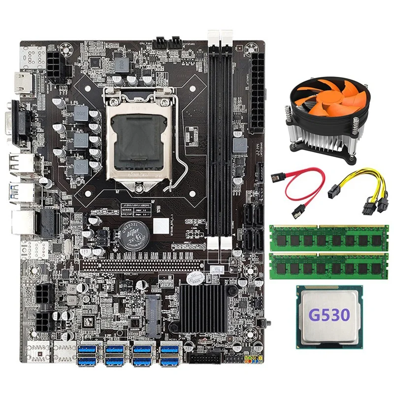B75 BTC Mining Motherboard+G530 CPU+SATA Cable+2XDDR3 4GB 1333Mhz RAM LGA1155 8XPCIE To USB B75 USB BTC Motherboard
B75 BTC Mining Motherboard+G530 CPU+SATA Cable+2XDDR3 4GB 1333Mhz RAM LGA1155 8XPCIE To USB B75 USB BTC Motherboard