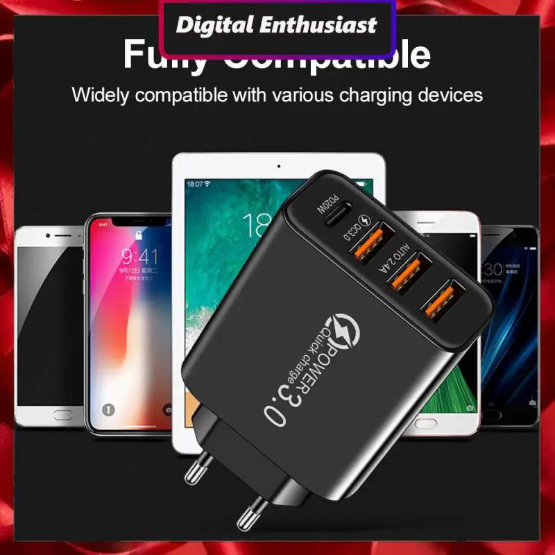 Us Stable 3usb Type-c Multi-port Charger 5v Charging Head 4-port Multi-port Charger Mobile Accessories Eu Multi-function Black
Us Stable 3usb Type-c Multi-port Charger 5v Charging Head 4-port Multi-port Charger Mobile Accessories Eu Multi-function Black