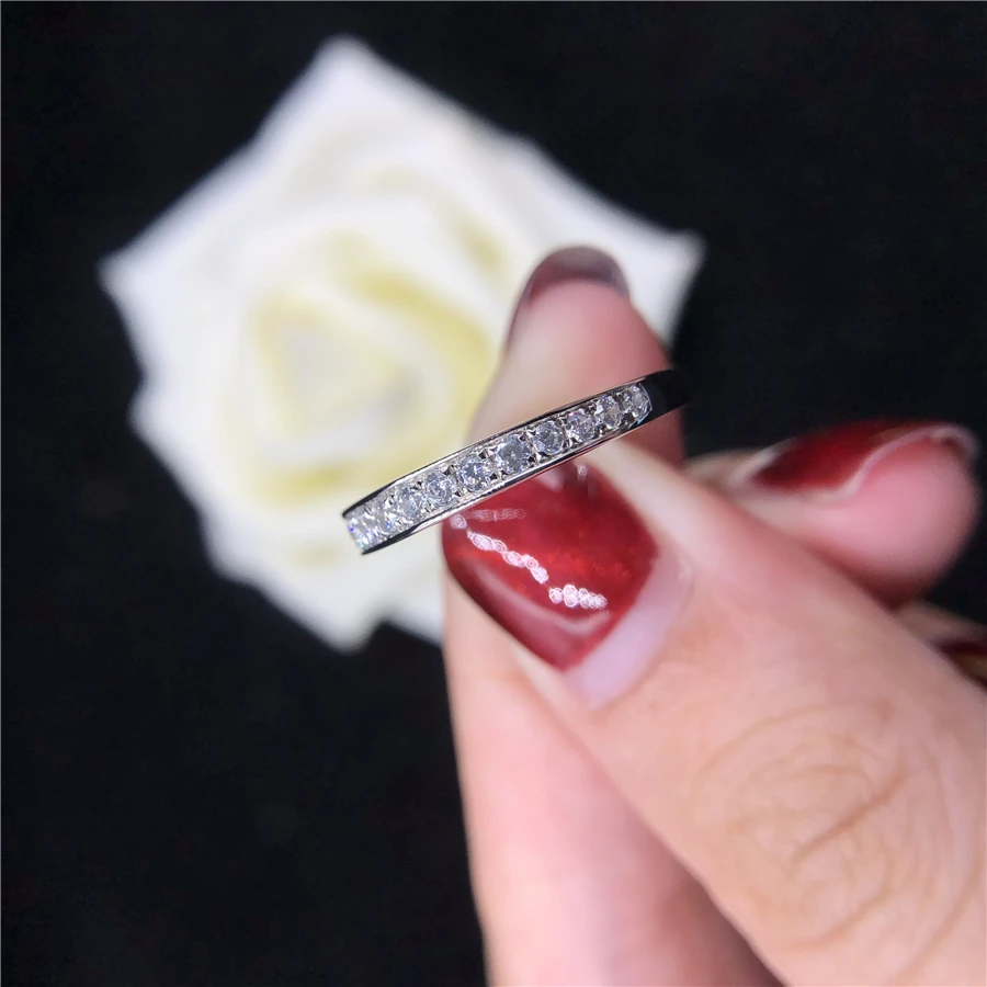Lovely Band Ring Solid 14k White Gold Diamond Engagement Ring For Woman Fine Wedding Jewelry Retail&wholesale
Lovely Band Ring Solid 14k White Gold Diamond Engagement Ring For Woman Fine Wedding Jewelry Retail&wholesale