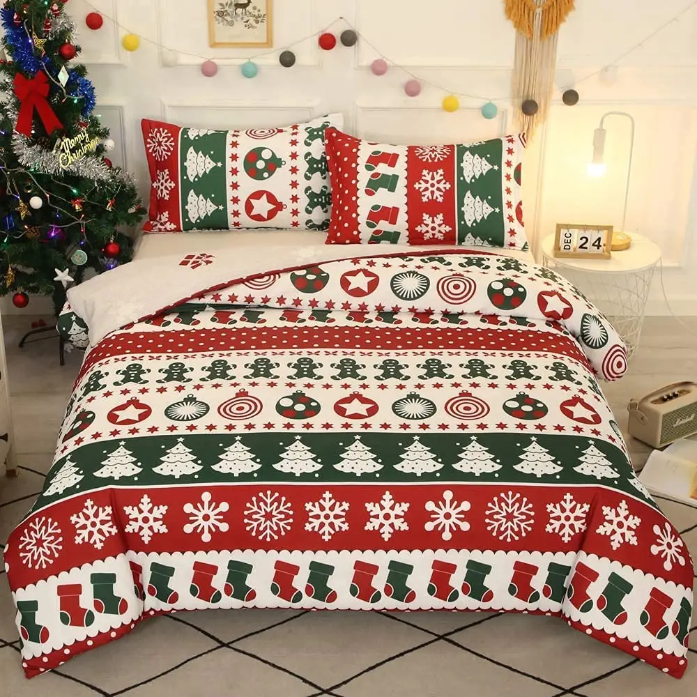 Christmas Bedding Set Queen Size Merry Christmas Duvet Cover Christmas Trees and Snowflakes Printed Comforter Cover
Christmas Bedding Set Queen Size Merry Christmas Duvet Cover Christmas Trees and Snowflakes Printed Comforter Cover