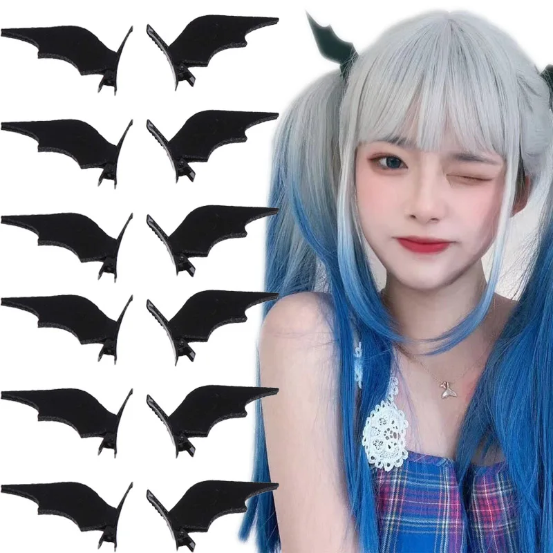 

2pcs Halloween Barrettes Bat Wing Hair Clips Bangs Clips Theme Party Performance Headdress Devil Barrettes Cosplay Headwear