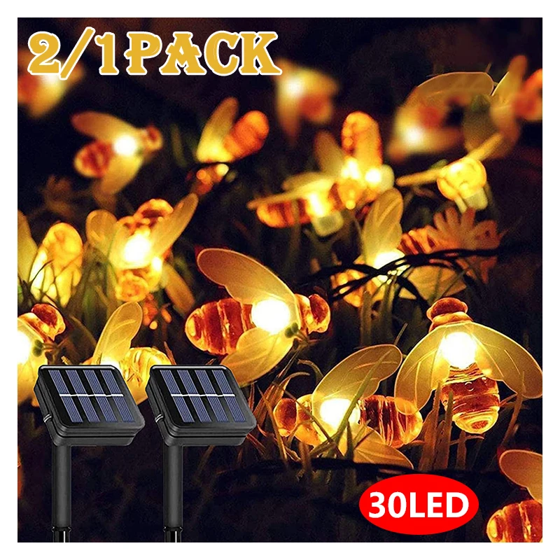 1/2Pcs Solar String Light Outdoor 30LED 8Modes Waterproof 6.5m Bee Decor Lamp Christmas Fairy Light for Garden Patio Party
1/2Pcs Solar String Light Outdoor 30LED 8Modes Waterproof 6.5m Bee Decor Lamp Christmas Fairy Light for Garden Patio Party