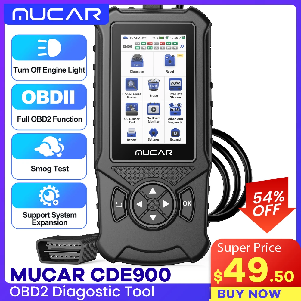 MUCAR CDE900 OBD2 Scanner Car obd 2 Diagnostic Tool Engine TCM ABS SRS System Diagnosis Auto Code Reader for All Cars
MUCAR CDE900 OBD2 Scanner Car obd 2 Diagnostic Tool Engine TCM ABS SRS System Diagnosis Auto Code Reader for All Cars