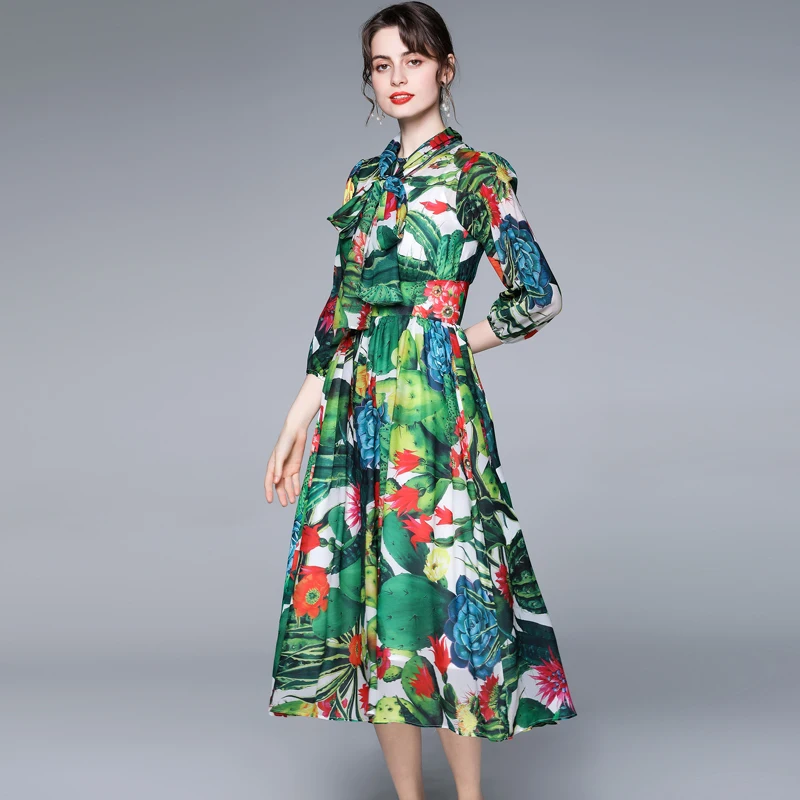 Long Sleeve Floral Midi Dresses Summer Holiday Style Print Large Swing Chiffon Dress Casual Lantern Sleeve Bow Dresses Elegant
Long Sleeve Floral Midi Dresses Summer Holiday Style Print Large Swing Chiffon Dress Casual Lantern Sleeve Bow Dresses Elegant
