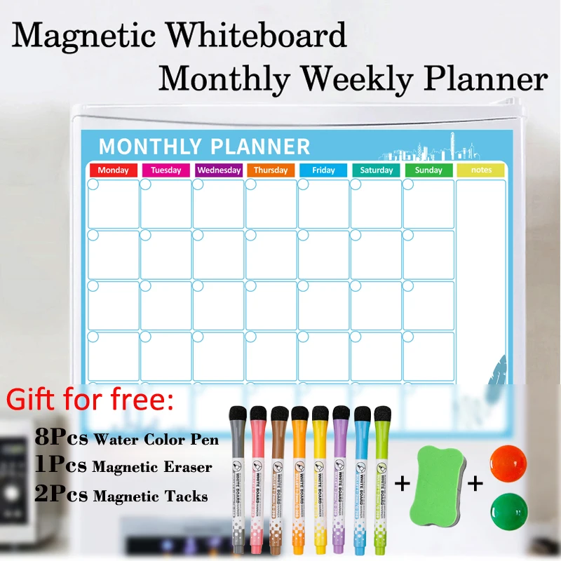 Magnetic Weekly Monthly Planner Dry Erase Whiteboard Bulletin Board Calendar Home School Multifunctional Table Board
Magnetic Weekly Monthly Planner Dry Erase Whiteboard Bulletin Board Calendar Home School Multifunctional Table Board
