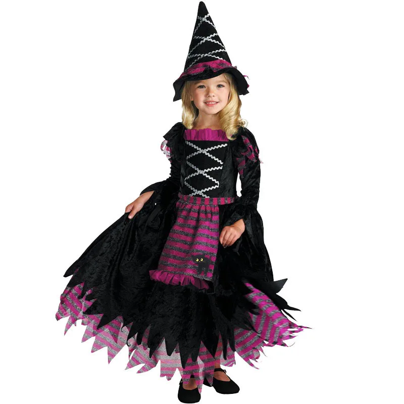 Halloween Carnival Cosplay Costume Black Girls Witch Dress Little Witch Cosplay Garment Festival Party Clothes
Halloween Carnival Cosplay Costume Black Girls Witch Dress Little Witch Cosplay Garment Festival Party Clothes