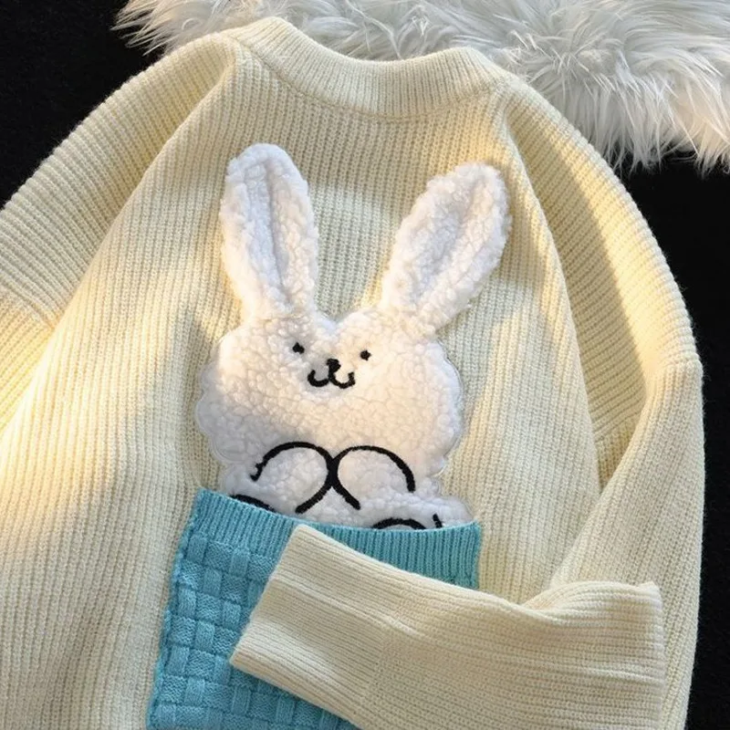 Ladies Loose-Fitting Sweater Autumn Leisure Winter New Pullover Rabbit Jacquard Couple Models Fashion Korean Leisure Harajuku
Ladies Loose-Fitting Sweater Autumn Leisure Winter New Pullover Rabbit Jacquard Couple Models Fashion Korean Leisure Harajuku