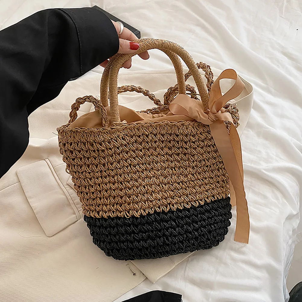 Summer Straw Women Shoulder Bags Ribbon Bow Totes Fashion Woven Seaside Beach Female Top-Handle Bags Ladies Casual Handbags
Summer Straw Women Shoulder Bags Ribbon Bow Totes Fashion Woven Seaside Beach Female Top-Handle Bags Ladies Casual Handbags