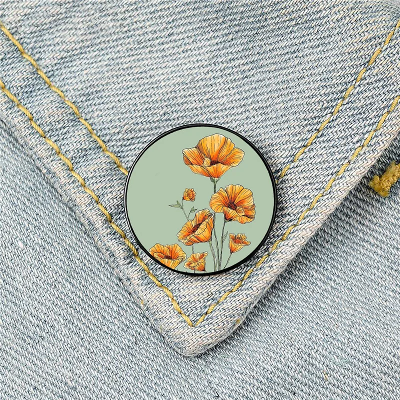 California Poppy pattern Printed Pin Custom Funny Brooches Shirt Lapel Bag Cute Badge Cartoon enamel pins for Lover Girl Friends
California Poppy pattern Printed Pin Custom Funny Brooches Shirt Lapel Bag Cute Badge Cartoon enamel pins for Lover Girl Friends