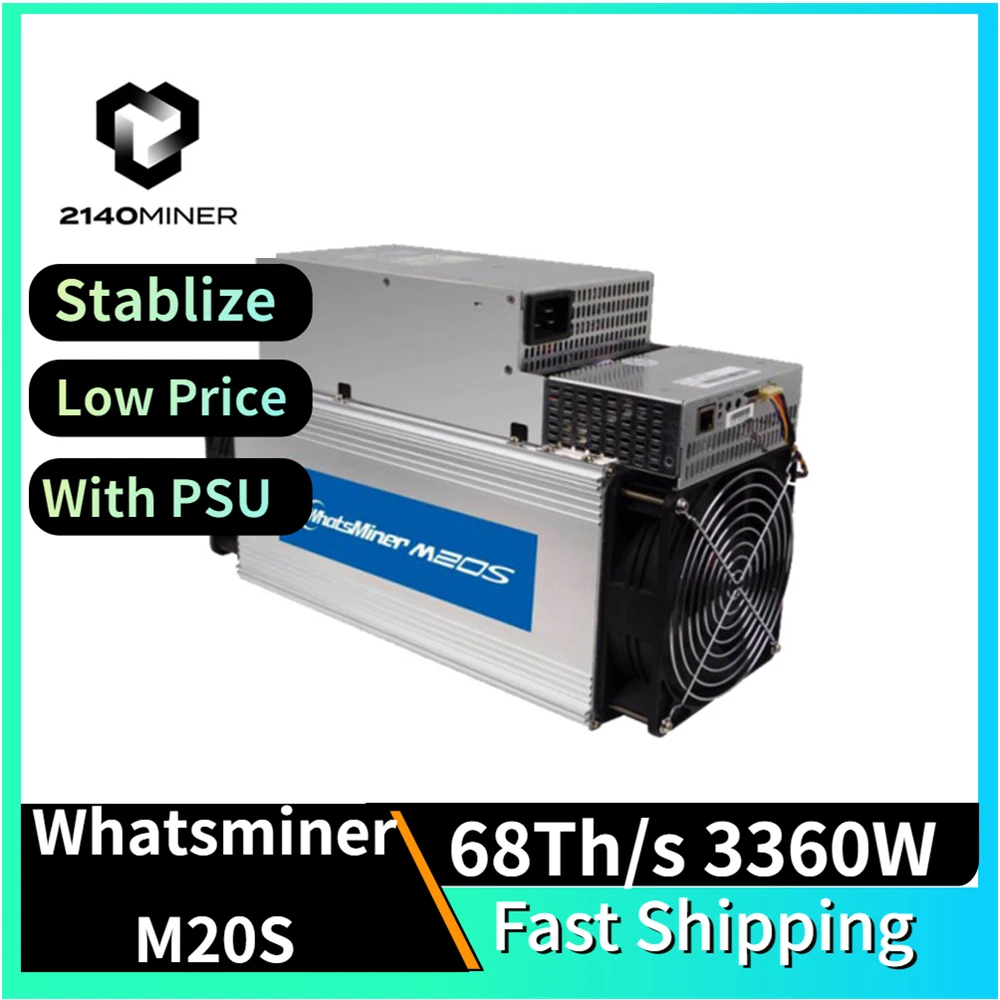 Whatsminer M20S 68T 3360W SHA-256 BTC Miner with Power supplyMining Machine Asic Miner Antminer Miner M20S Cryptocurrency Mining
Whatsminer M20S 68T 3360W SHA-256 BTC Miner with Power supplyMining Machine Asic Miner Antminer Miner M20S Cryptocurrency Mining