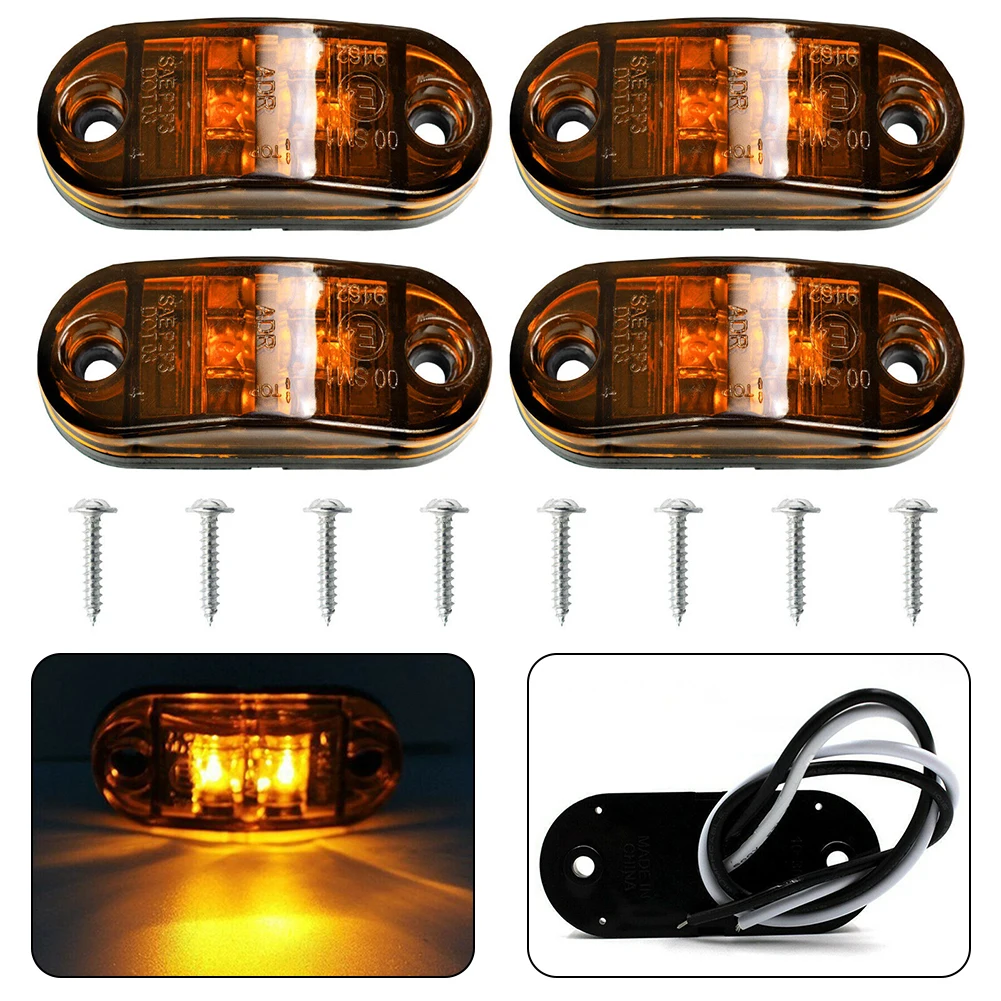 4pcs Led Light Universal Yellow Side Marker Lights LED Position Indicators Truck Camper Van Bus Tractor 12V 24V Waterproof
4pcs Led Light Universal Yellow Side Marker Lights LED Position Indicators Truck Camper Van Bus Tractor 12V 24V Waterproof