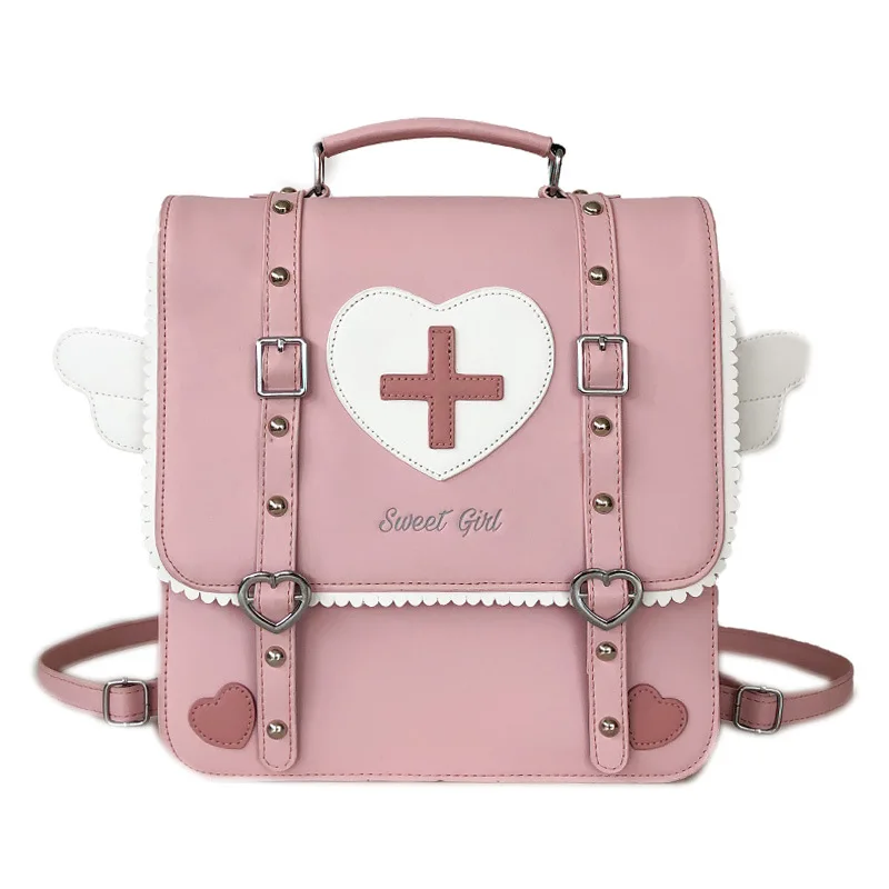 Cute Lolita Japanese Style Backpack for Young Girls Kawaii Uniform JK School Bag Small Travel Bag Wings Daypack Women Purse
Cute Lolita Japanese Style Backpack for Young Girls Kawaii Uniform JK School Bag Small Travel Bag Wings Daypack Women Purse
