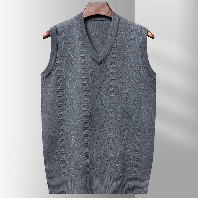Autumn and Winter New Men's Wool Vest Business Casual Geometry V-neck Sleeveless Knit Sweater Vest Male Brand Clothes
Autumn and Winter New Men's Wool Vest Business Casual Geometry V-neck Sleeveless Knit Sweater Vest Male Brand Clothes