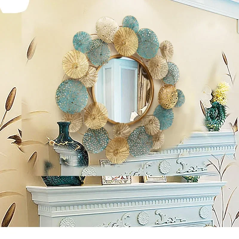 83cm Creative Three-dimensional Wrought Iron Wall Decoration Mirror Porch Background Wall Decoration Wall Hanging
83cm Creative Three-dimensional Wrought Iron Wall Decoration Mirror Porch Background Wall Decoration Wall Hanging