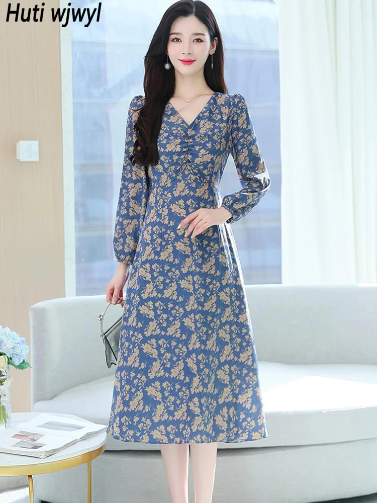 Spring Autumn Boho Floral Chiffon Casual Vestido 2023 Korean Vintage Elegant Party Night Dress Women V-Neck Chic Prom Midi Dress
Spring Autumn Boho Floral Chiffon Casual Vestido 2023 Korean Vintage Elegant Party Night Dress Women V-Neck Chic Prom Midi Dress