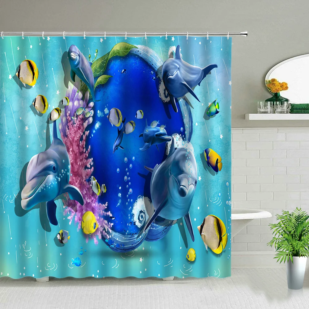 Ocean Animal Scenery Shower Curtains Beach Dolphin Sea Turtle Starfish Landscape Bathroom Decor Bath Curtain With Hook
Ocean Animal Scenery Shower Curtains Beach Dolphin Sea Turtle Starfish Landscape Bathroom Decor Bath Curtain With Hook