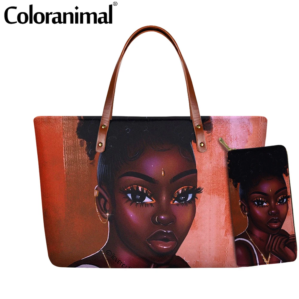 Coloranimal Fashion African Girls Pattern Casual Tote Shoulder Bag for Women Large-Capacity Handbag Set with Wallet Handle Bag
Coloranimal Fashion African Girls Pattern Casual Tote Shoulder Bag for Women Large-Capacity Handbag Set with Wallet Handle Bag