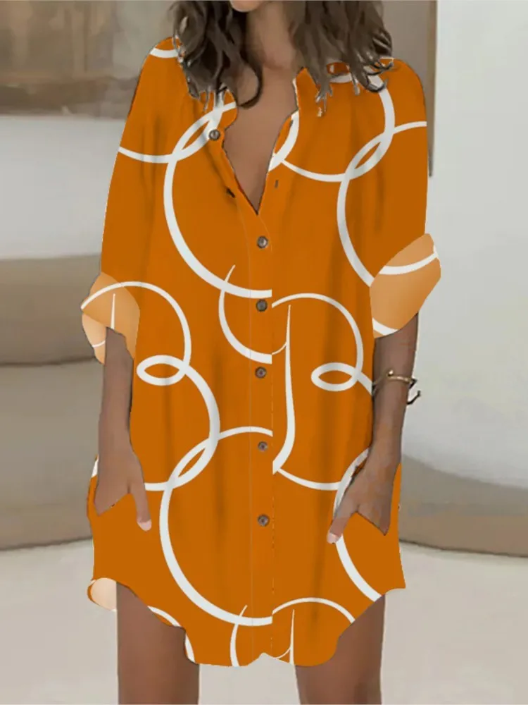 Vintage Long Dress Women Printed Turn Down Collar Shirts Dresses Casual Letter Print Button Boho Oversized Beach Maxi Dress Robe
Vintage Long Dress Women Printed Turn Down Collar Shirts Dresses Casual Letter Print Button Boho Oversized Beach Maxi Dress Robe
