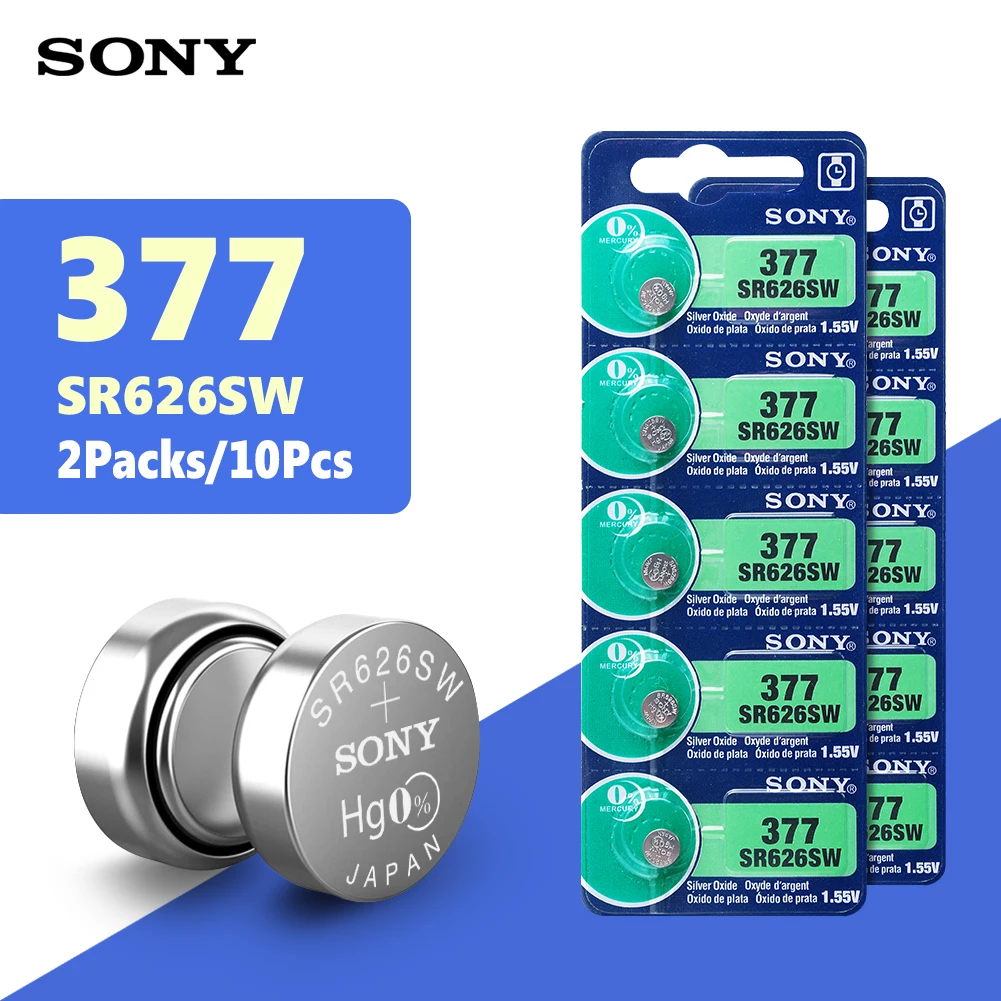 

SONY 1-10Pcs 1.55V AG4 Button Cell Batteries 377A 377 LR626 SR626SW SR66 LR66 Watch Remote Control Toys Disposable Coin Battery