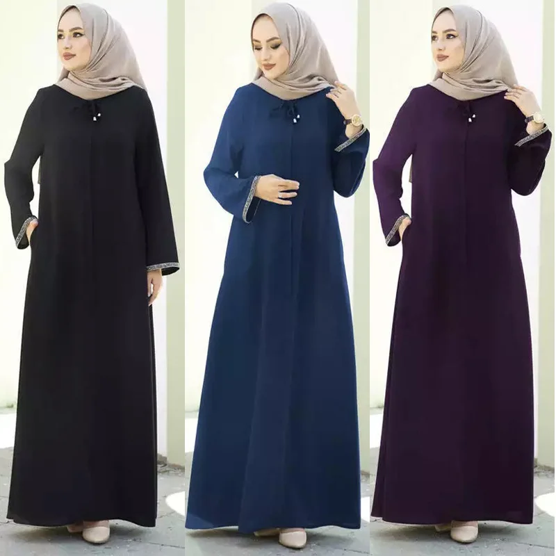 Clothes for Muslim Women Solid Robe Malay Turkey Dubai Zipper Cardigan Robe Fashion Simplicity Summer Dress Abayas for Women
Clothes for Muslim Women Solid Robe Malay Turkey Dubai Zipper Cardigan Robe Fashion Simplicity Summer Dress Abayas for Women