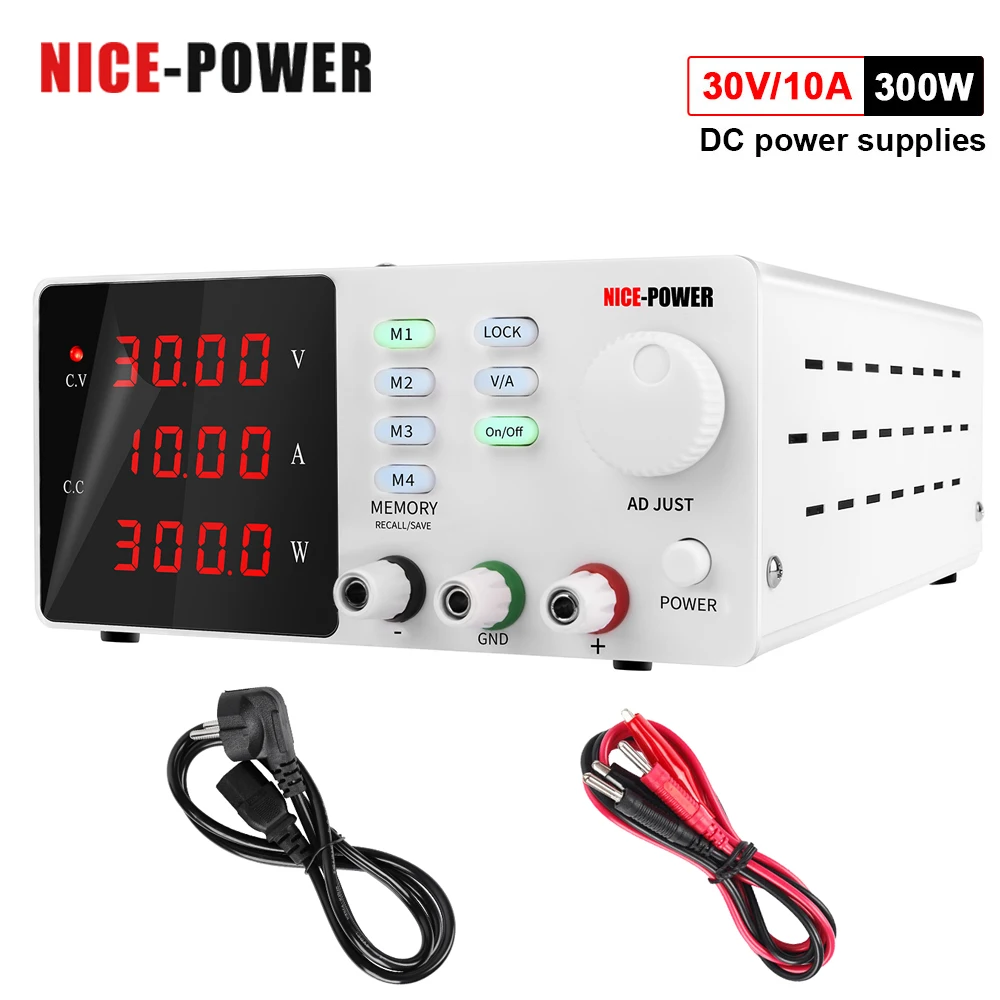 NICE-POWER Adjustable DC power supply 30V 10A Digital Lab Bench Power Source Stabilized Power Supply Voltage Regulator Switch
NICE-POWER Adjustable DC power supply 30V 10A Digital Lab Bench Power Source Stabilized Power Supply Voltage Regulator Switch
