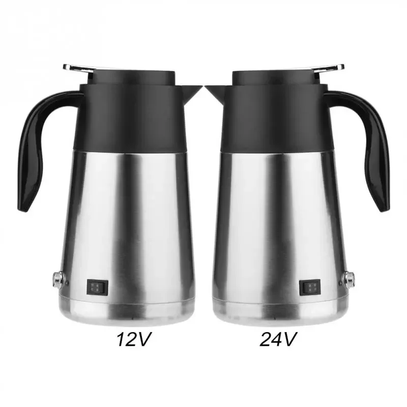 

12/24V Portable 1300ml Car Truck Kettle Water Heater Stainless Steel Electric Heating Cup Boiling Bottle for Travel