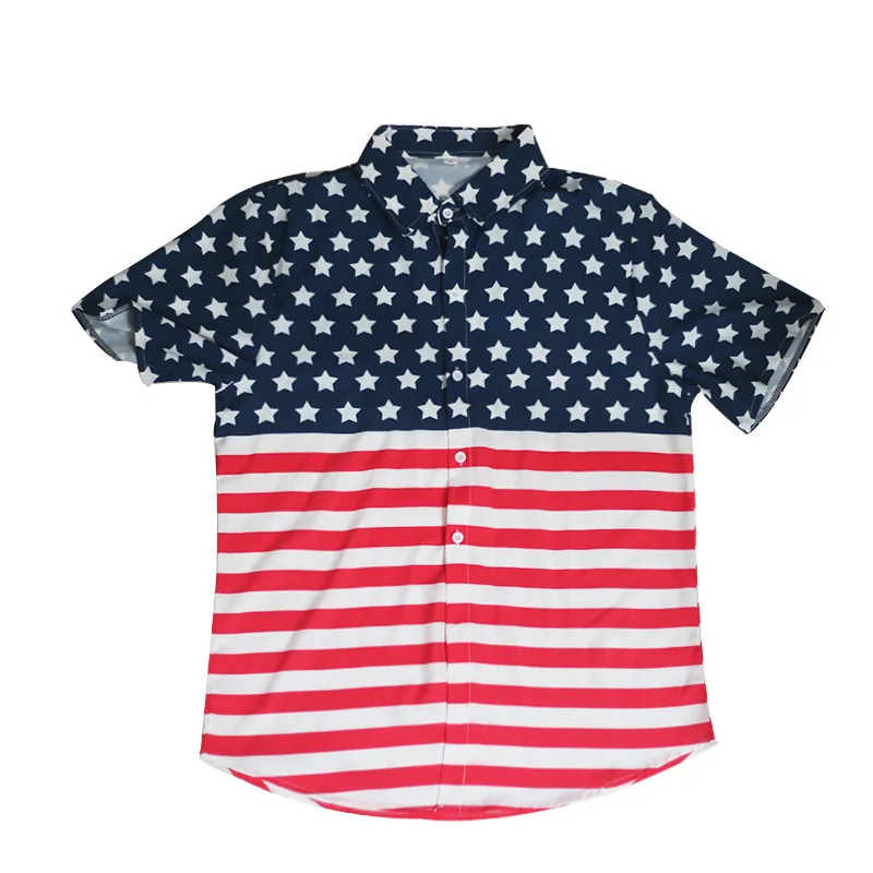 Men's New Fashion Flag Top Short Sleeve Beach Flower Casual American Shirt
Men's New Fashion Flag Top Short Sleeve Beach Flower Casual American Shirt