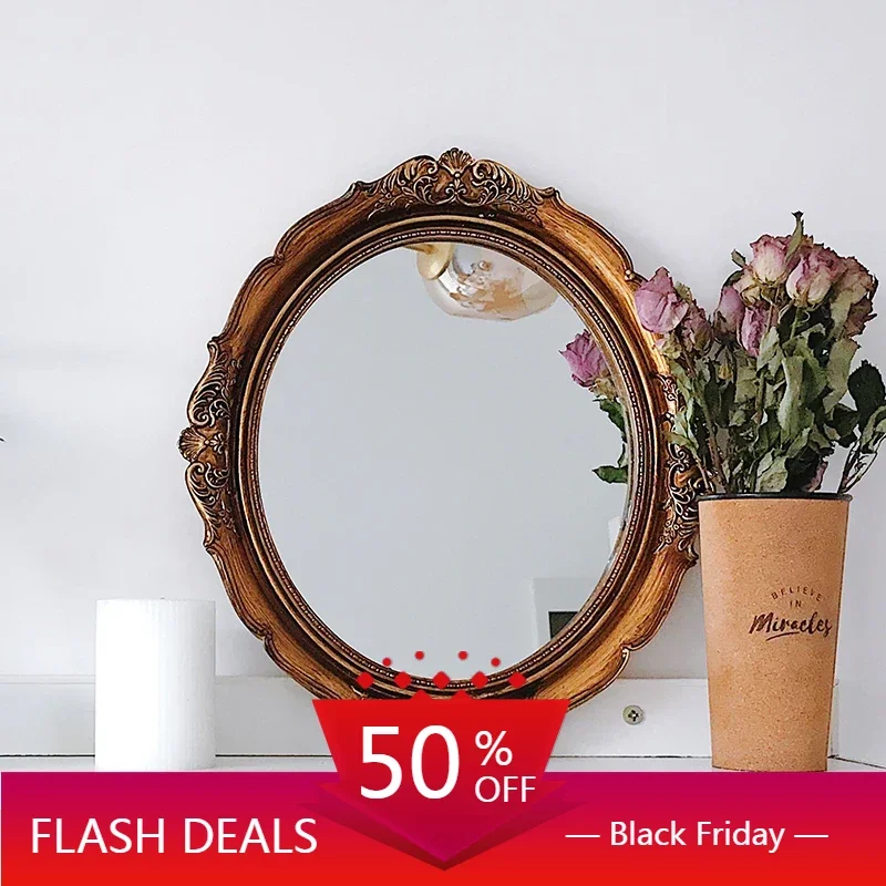 Toilet Bathroom Mirror Nordic Antique Compact Wall Irregular Mirror Makeup Long Bedroom Espelhos Decorativos Room Decorations 
Toilet Bathroom Mirror Nordic Antique Compact Wall Irregular Mirror Makeup Long Bedroom Espelhos Decorativos Room Decorations