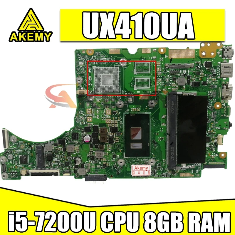 Akemy UX410UA Motherboard with i5-7200U CPU 8GB RAM For ASUS UX410UQ UX410UQK UX410UV UX410U RX410U Laotop Mainboard
Akemy UX410UA Motherboard with i5-7200U CPU 8GB RAM For ASUS UX410UQ UX410UQK UX410UV UX410U RX410U Laotop Mainboard