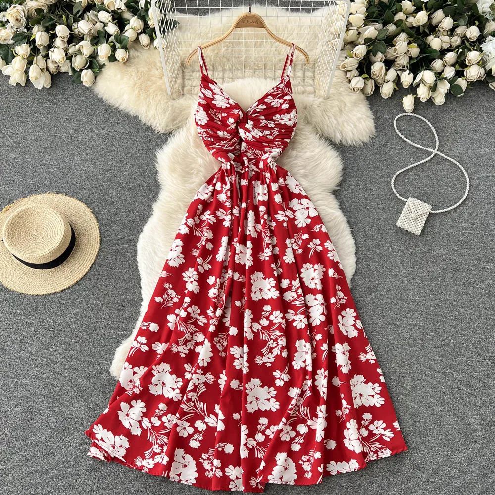 LUKAXSIKAX 2022 New Summer Women Sexy V-Neck Folds Strap Long Dress Sweet Floral Beach Vacation Dress
LUKAXSIKAX 2022 New Summer Women Sexy V-Neck Folds Strap Long Dress Sweet Floral Beach Vacation Dress