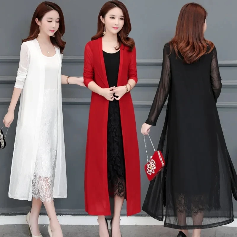 Spring Summer Shawl Mesh Jacket Women Cardigan Thin Long Cloak Ropa De Mujer Ladies Casual Wild Coat Sun Protection Clothing
Spring Summer Shawl Mesh Jacket Women Cardigan Thin Long Cloak Ropa De Mujer Ladies Casual Wild Coat Sun Protection Clothing