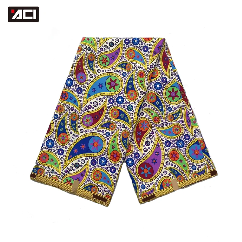 ACI Polyester Wax African Print Fabric Pagne Africain Veritable Real Wax Block Prints Fabric 6 Yards/Piece For Wedding Dress
ACI Polyester Wax African Print Fabric Pagne Africain Veritable Real Wax Block Prints Fabric 6 Yards/Piece For Wedding Dress