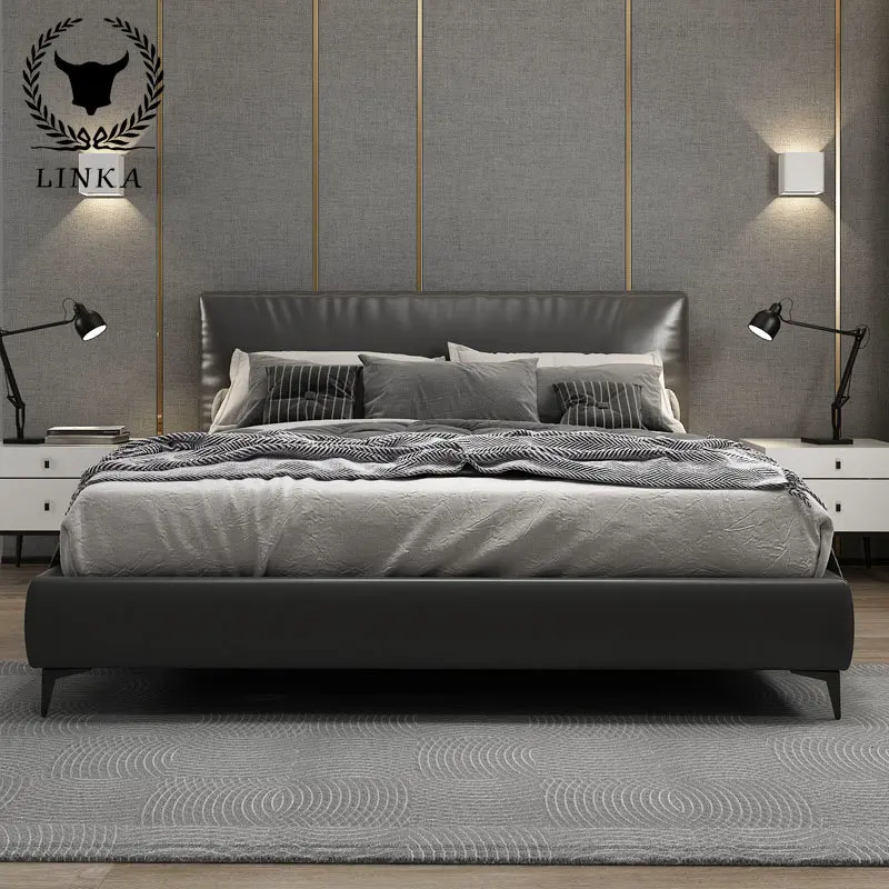 Italian minimalist modern minimalist master bedroom solid wood wedding bed double bed soft bed light luxury leather art bed
Italian minimalist modern minimalist master bedroom solid wood wedding bed double bed soft bed light luxury leather art bed