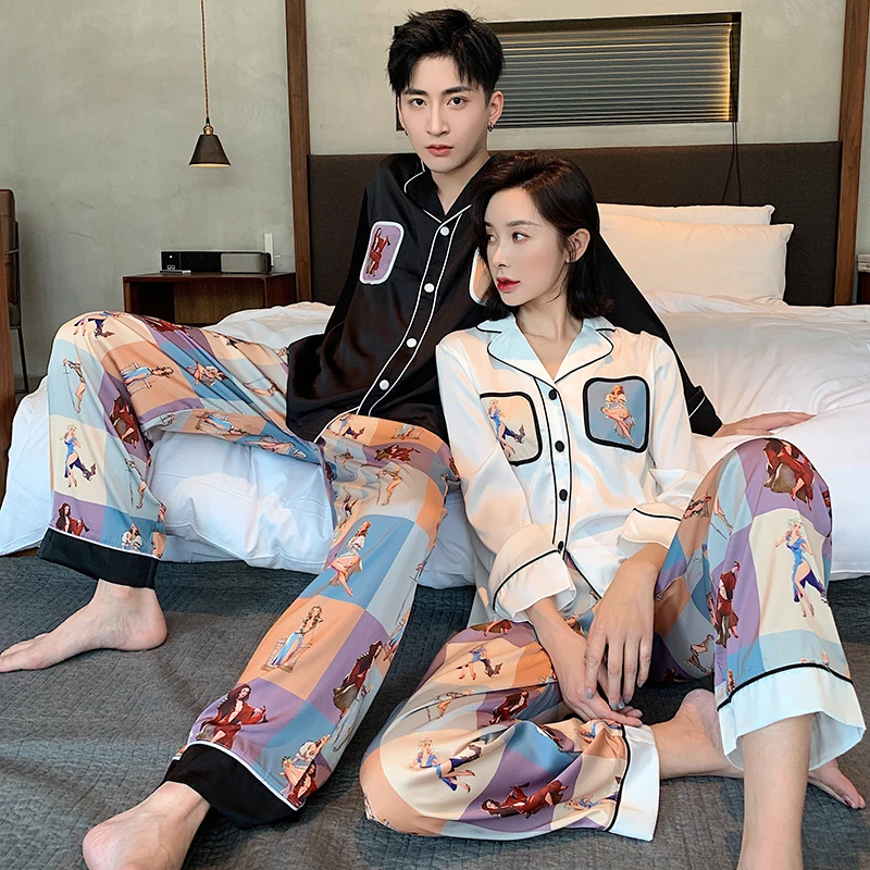 Новая шелковая пижама, Женский весенне-летний студенческий костюм для отдыха из вискозы с длинным рукавом, свободная парная одежда с героям... 
Новая шелковая пижама, Женский весенне-летний студенческий костюм для отдыха из вискозы с длинным рукавом, свободная парная одежда с героям...
